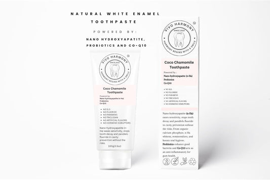 VIVO Harmony™ 100% Natural Toothpaste, Organic, Stop Cavities, Remineralizing, Sensitive Teeth, Probiotics, CoQ10. Dentist Developed with NanoHydroxyapatite/Adults & Kids, 3.5oz.